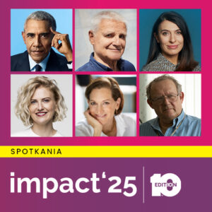 Grafika przedstawia zdjęcia autorów/autorek Wydawnictwa Agora, którzy/które pojawia się na Impact'25 w Poznaniu.