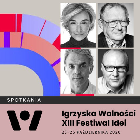 Grafika z Martyną Wojciechowską, Adamem Michnikiem, Jarosławem Kurski, Etgarem Keretem na Igrzyskach Wolności 2026