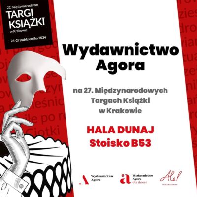 🎭 Zrzucamy maski i zapraszamy Was na @targiksiazkiwkrakowie 🎭

Jeśli chcecie dowiedzieć się:
👉🏻 jakie tajemnice ukrywają w swoich notatkach autorki i autorzy kryminałów, 
👉🏻po co maskować swój wiek i czy nie lepiej starzeć się bez godności, 
👉🏻czego nie powiedzą Wam lekarze, a dowiecie się tego od autorek poradników, 
👉🏻jak fikcyjna proza może pokazywać prawdę - to wpadajcie na spotkania z naszymi autorami i autorkami oraz na nasze stoisko B53 w Hali Dunaj 🥰

Szczegółowy harmonogram znajdziecie na naszej stronie wydawnictwoagora.pl oraz w naszym wydarzeniu na Facebooku 📚

Z kim się widzimy w Krakowie? 😎

#wydawnictwoagora #targkiksiążki #miedzynarodowetargiksiazkiwkrakowie #targiksiążkiwkrakowie #spotkanieautorskie #książki #czytamksiążki #wartoczytać